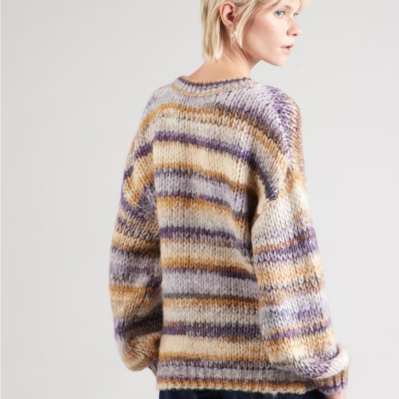 Molly Bracken Carol Knitted Crewneck Striped Sweater Size: L - Picture 4 of 12